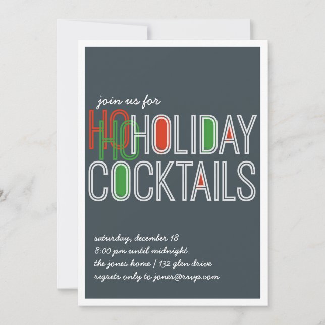 Invitación Ho Ho los días de fiesta invitan (Anverso)
