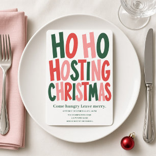 Invitación Ho Ho organizando la cena de Navidad Fiesta Colori