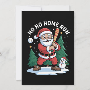 Invitación Ho Home Run Navidad Santa Béisbol Muñeco de nieve 