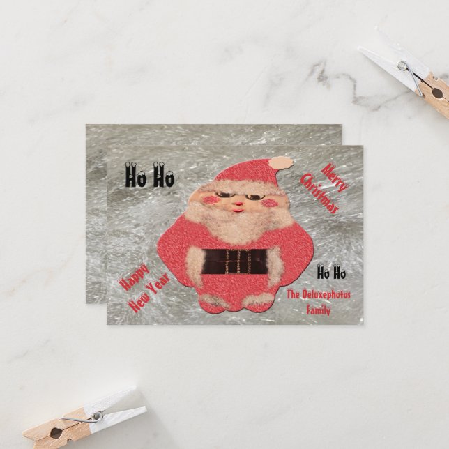 Invitación Ho Santa Ivory Purpurina (Anverso/Reverso In Situ)