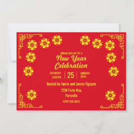 Invitación Hoa Mai Amarillo florece Año Nuevo Ten