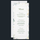 Invitación Hochzeitmenü mit Blumenmotiv<br><div class="desc">Verleihe deiner Hochzeitstafel eine edle Note mit unserer Menükarte im luxuriösen Grün und Gold Design. Das zarte Blumenmotiv und die goldene Schrift schaffen eine romantische Atmosphäre und begeistern deine Gäste schon vor dem ersten Gang. Selbstverständlich lässt sich die Einladung ganz nach Deine Wünschen personalisieren. Dieses Produkt ist Teil des Hochzeitskarten-Sets...</div>