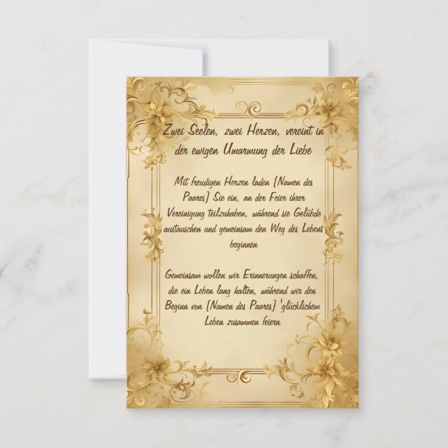 Invitación Hochzeitseinladung Wedding Invitation Custom (Anverso)