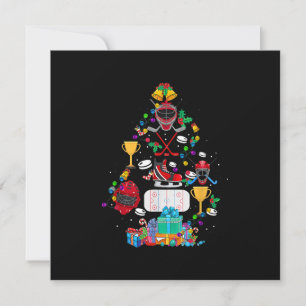 Invitación Hockey Cute Navidad Ornamento Árbol Divertido niño