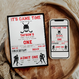 Invitación Hockey First Year Down – 1st Birthday 