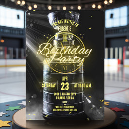Invitación Hockey Party Themed Customizeable Photo