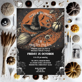 Invitación Hocus Pocus Gorra de la sala de baño Vintage Witch