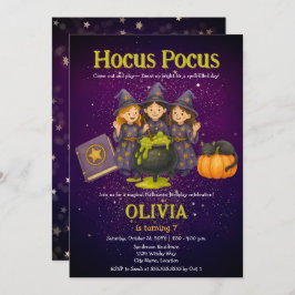 Invitación Hocus Pocus Halloween Cumpleaños Party