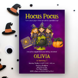 Invitación Hocus Pocus Halloween Cumpleaños Party