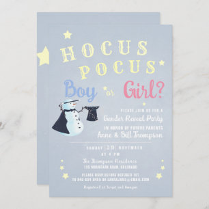 Invitación Hocus Pocus Magia Snowman Winter Revelación de gén