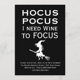 Invitación HOCUS POCUS Necesito a Vino para concentrar la fie