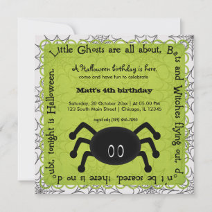 Invitación Hocus Pocus Spider Cumpleaños