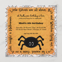 Invitación Hocus Pocus Spider Cumpleaños