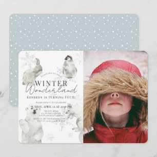 Invitación Hogar de invierno Niño de Animales Árticos
