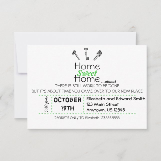 Invitación Hogar, dulce hogar (Anverso)