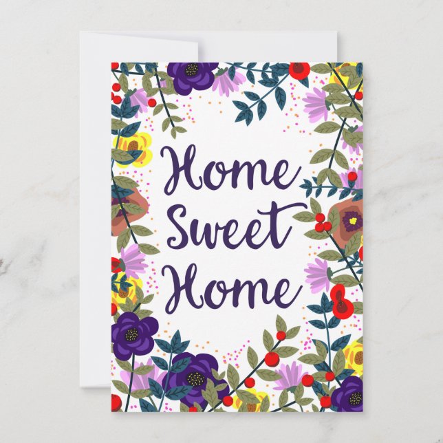 Invitación Hogar Dulce Hogar Arrecife Floral (Reverso)