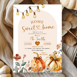 Invitación Hogar Dulce Hogar Boho Casa de Calabaza Fiesta de 