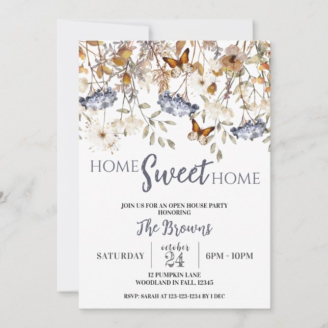Invitación Hogar dulce, hogar caliente, casa abierta (Anverso)