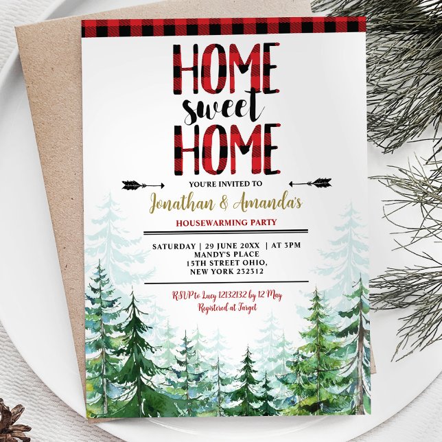 Invitación Hogar dulce hogar Invierno Lumberjack Casa Calenta (Subido por el creador)