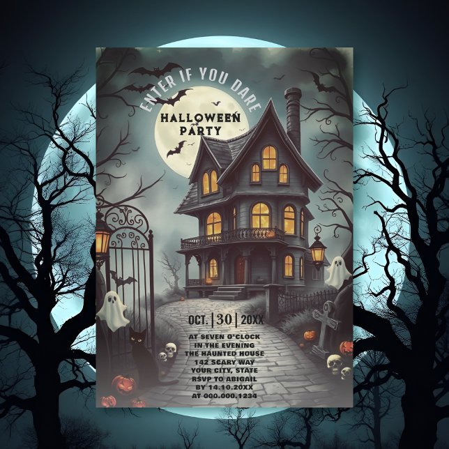 Invitación Hogar embrujado fiesta Gótico de adultos de Hallow (Subido por el creador)