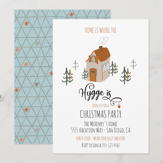Invitación Hogar es donde el Higge es Fiesta de Navidades (Anverso / Reverso)