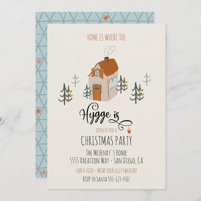 Invitación Hogar es donde el Higge es Fiesta de Navidades (Anverso / Reverso)