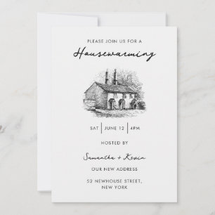 Invitación Hogar Fiesta de Calentamiento de Hogares Estilo Mo