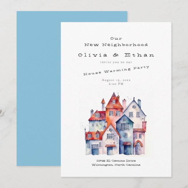 Invitación Hogar - Fiesta de Calentamiento de la Casa (Anverso / Reverso)