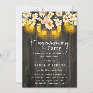 Invitación Hogar Fiesta que calienta el hogar y hace calor en
