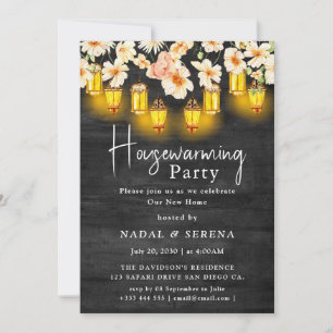 Invitación Hogar Fiesta que calienta el hogar y hace calor en