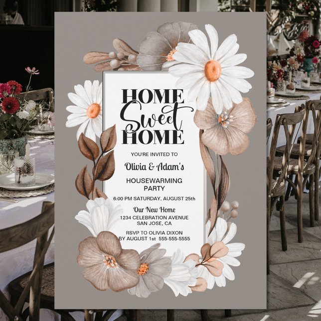 Invitación Hogar floral de otoño dulce hogar Fiesta de calent (Subido por el creador)