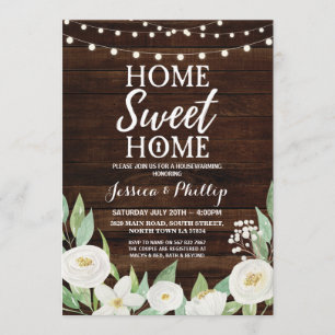 Invitación Hogar rústico de madera del fiesta del estreno de