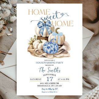 Invitación Hogar Sweet Home Chinoiserie Calabaza hogar