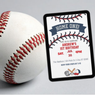 Invitación Hogar Uno, Béisbol 1er Cumpleaños