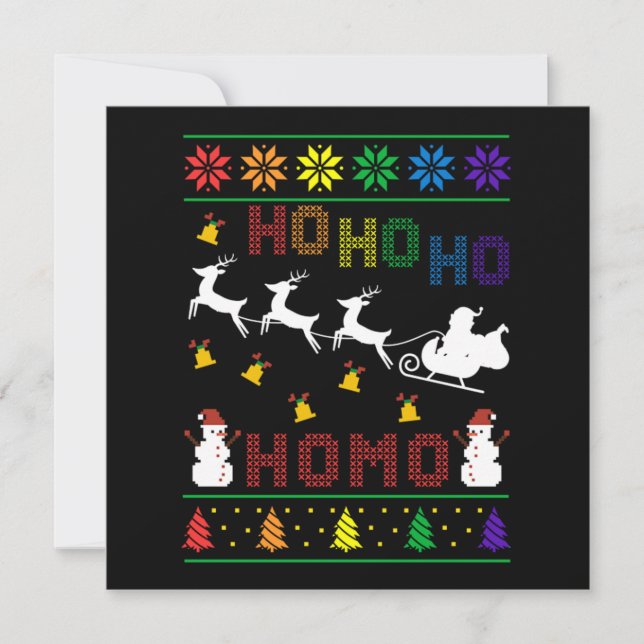 Invitación Hoho Homo Navidades feos LGBT Sweater Shirt Gift (Anverso)