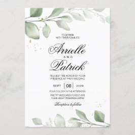 Invitación Hoja boho elegante de acuarela