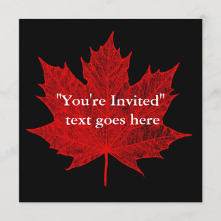 Invitación ¡Hoja de arce/Rojo-Personalizar yo! - Fiesta