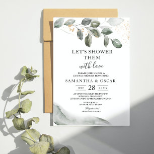 Invitación Hoja de color de agua de la vegetación suave   Pol