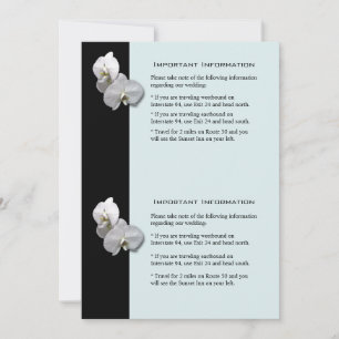Invitación Hoja de información de orquídeas blancas 1