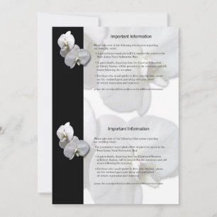 Invitación Hoja de información de orquídeas blancas 3