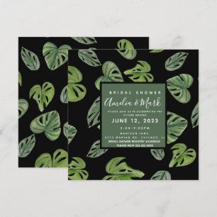 Invitación Hoja de Monstera Adansonii en acuarela para novia