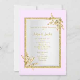 Invitación Hoja de oro rosa plateado ELEGANT CLASSY BODA