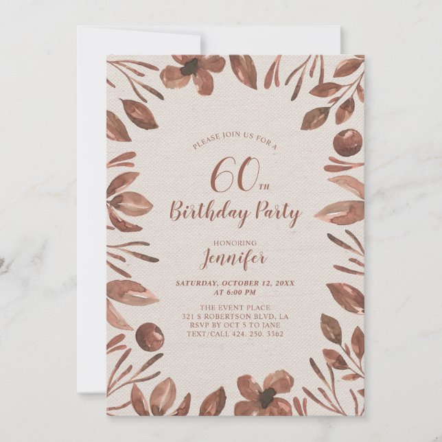 Invitación Hoja de Otoño | Fiesta de Cumpleaños de Otoño para (Anverso)