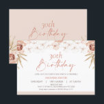Invitación Hoja de Palma Boho White Orchards 30 cumpleaños<br><div class="desc">Invitación a los 30 años de Boho White Orchards Palm Leaf. Esta invitación a los 30 años con flores bohemias, de 30 años, presenta un acuerdo floral de huertos predominantemente blancos y ruidosos con un toque de hojas de palma y rosas a la col. Esta invitación floral de cumpleaños es...</div>