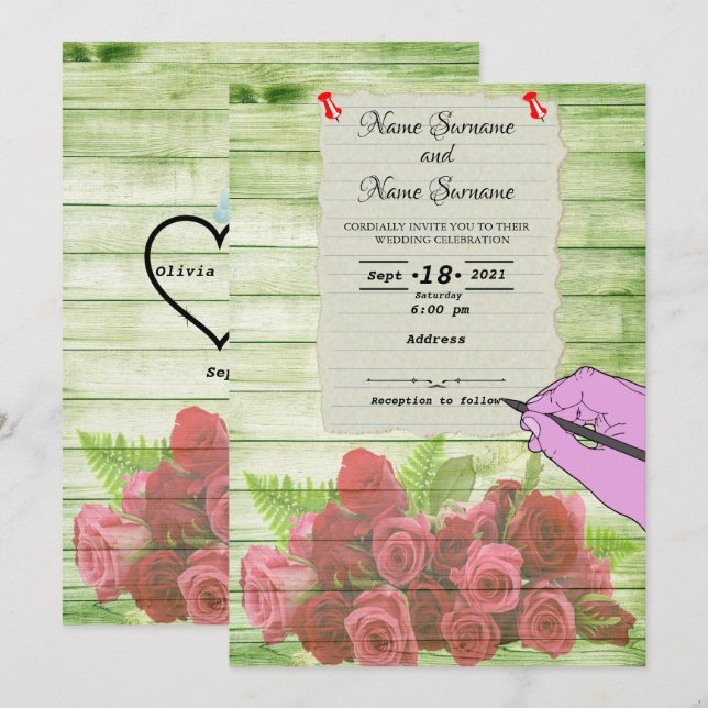 Invitación Hoja de papel (Anverso / Reverso)