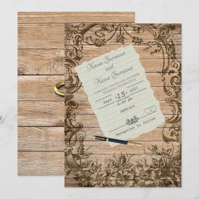 Invitación Hoja de papel (Anverso / Reverso)