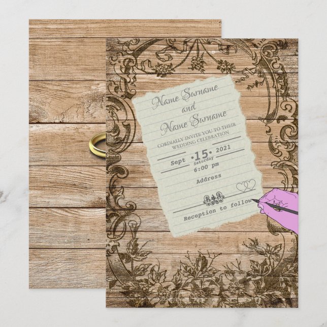 Invitación Hoja de papel (Anverso / Reverso)