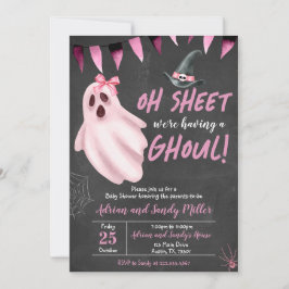 Invitación Hoja es un Baby Shower de Ghoul