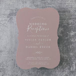 Invitación Hoja mínima | Acogida de bodas Rosas turbias<br><div class="desc">Esta invitación a la boda rosa, con un mínimo de polvo de hojas, es perfecta para un fiesta boho post-elopement. El diseño romántico presenta una sencilla silueta de vegetación en una mauve rosa macizo con un estilo boho minimalista clásico. Las tarjetas RSVP se venden por separado, o puedes agregar información...</div>
