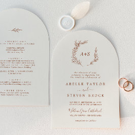 Invitación Hoja mínima | Arco De Crema Boho En Un Boda